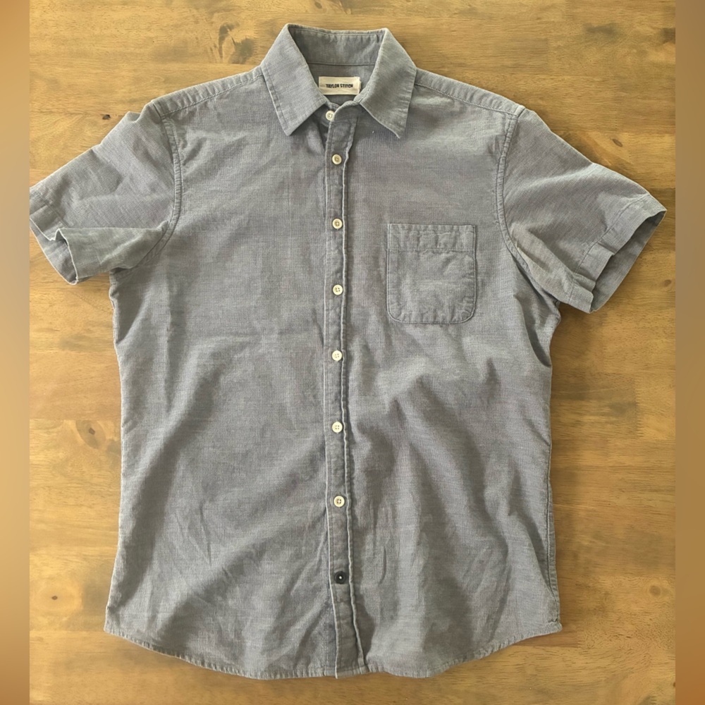 Taylor Stitch the Short Sleeve California Slate Cord Small 38 Organic Cotton